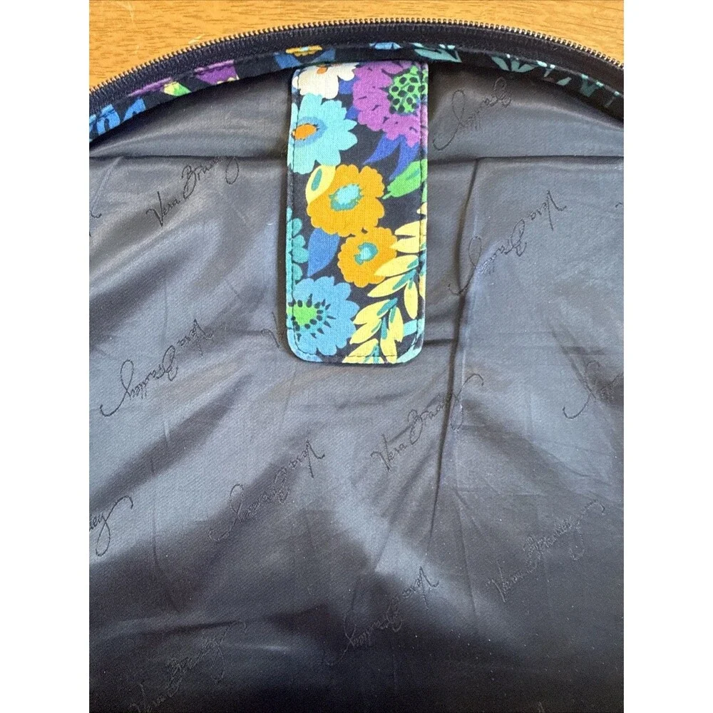 VERA BRADLEY Midnight Blues Backpack Book Bag Computer Floral Black Blue